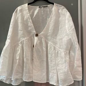 Zara flowy white blouse